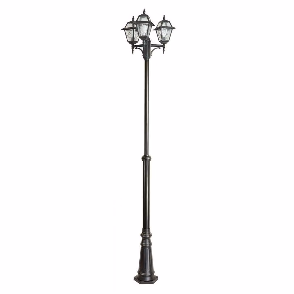 Retro 285 cm 3xE27 nero IP43 SU-MA Lanterna da giardino in vetro colorato OGMWN 3 N