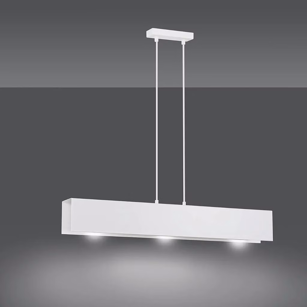 Lampadario Sospeso Moderno Industrial Luceart-Classic in Metallo Bianco con 3 Luci – 2