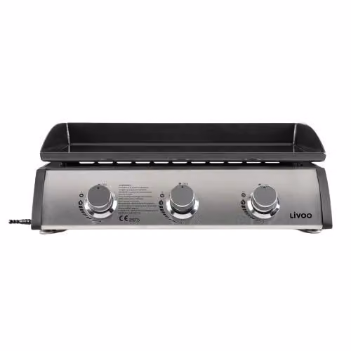 Plancha gas 7,5kw piastra in acciaio smaltato 61x38cm Livoo DOC277