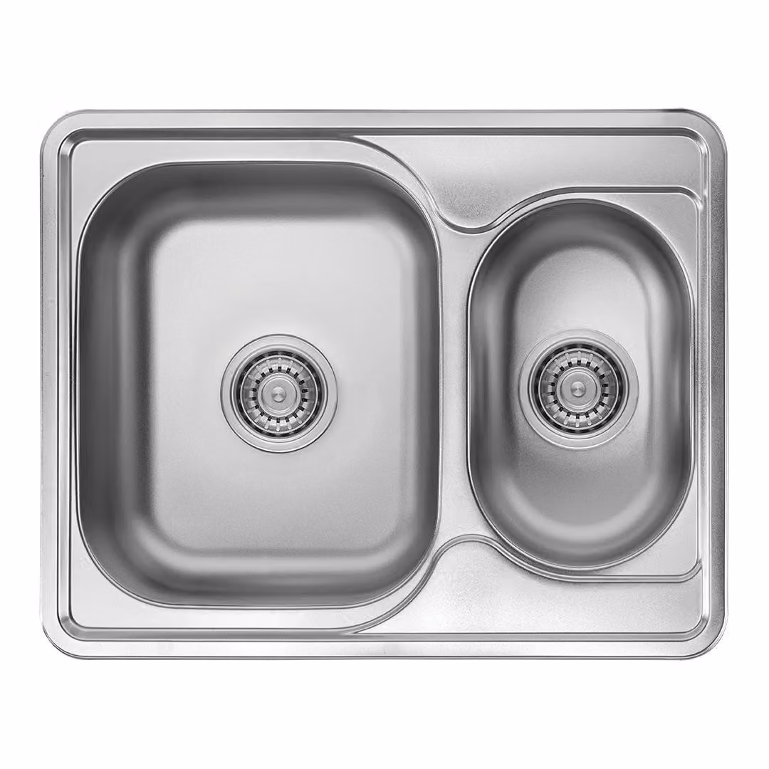 Lavello da cucina in acciaio inox a 1,5 vasche Lavello da incasso Lavello da cucina 50x63cm