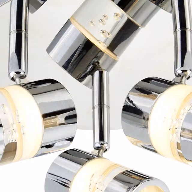 Plafoniera Moderna Searchlight in Acciaio Cromo e Policarbonato con LED da 16W 3000K per Bagno