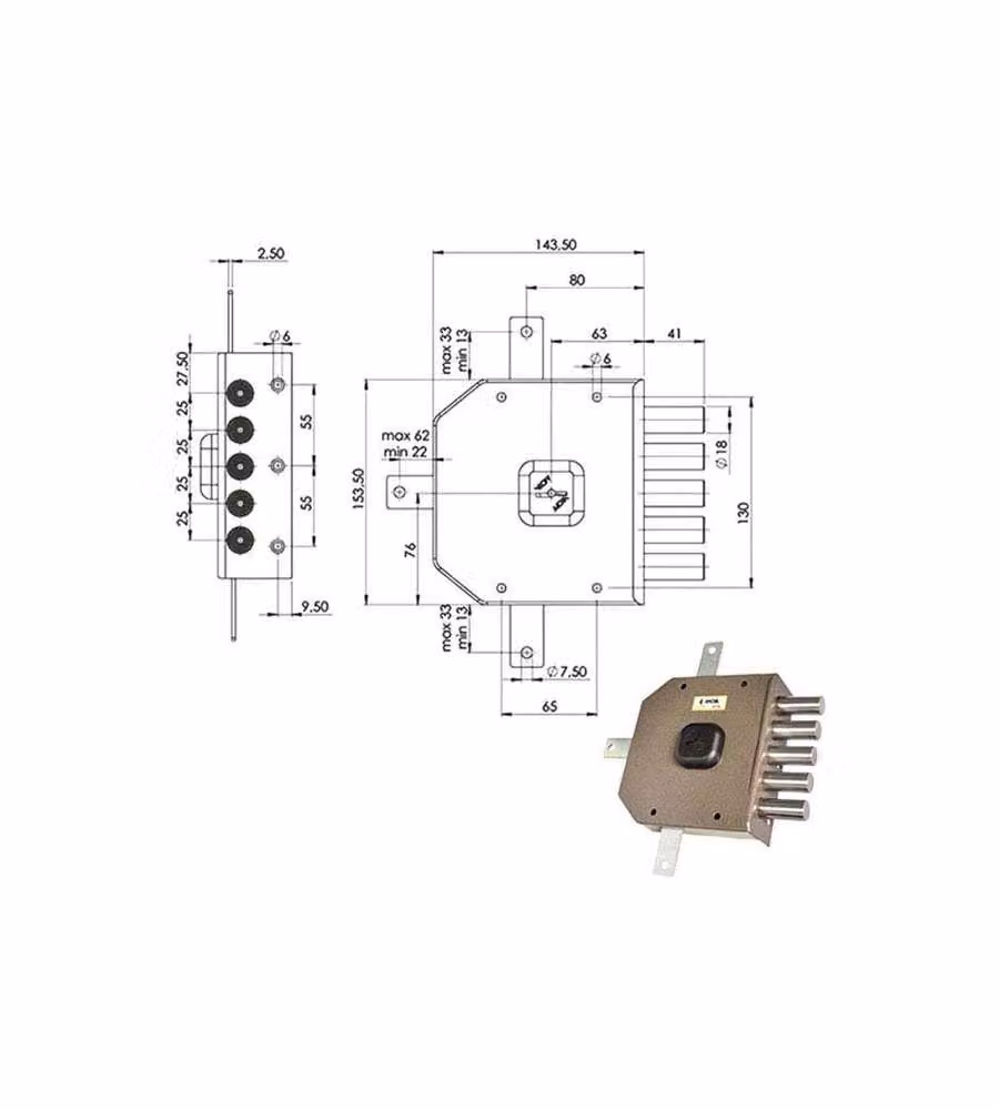 Serratura Sic.Quintupl.Sx Dm G415 Moia