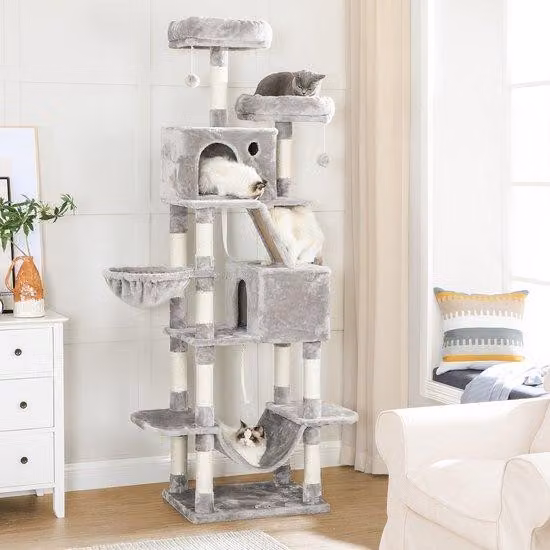 Grande casetta a forma di granchio - Colore grigio chiaro - Tiragraffi - 206 cm