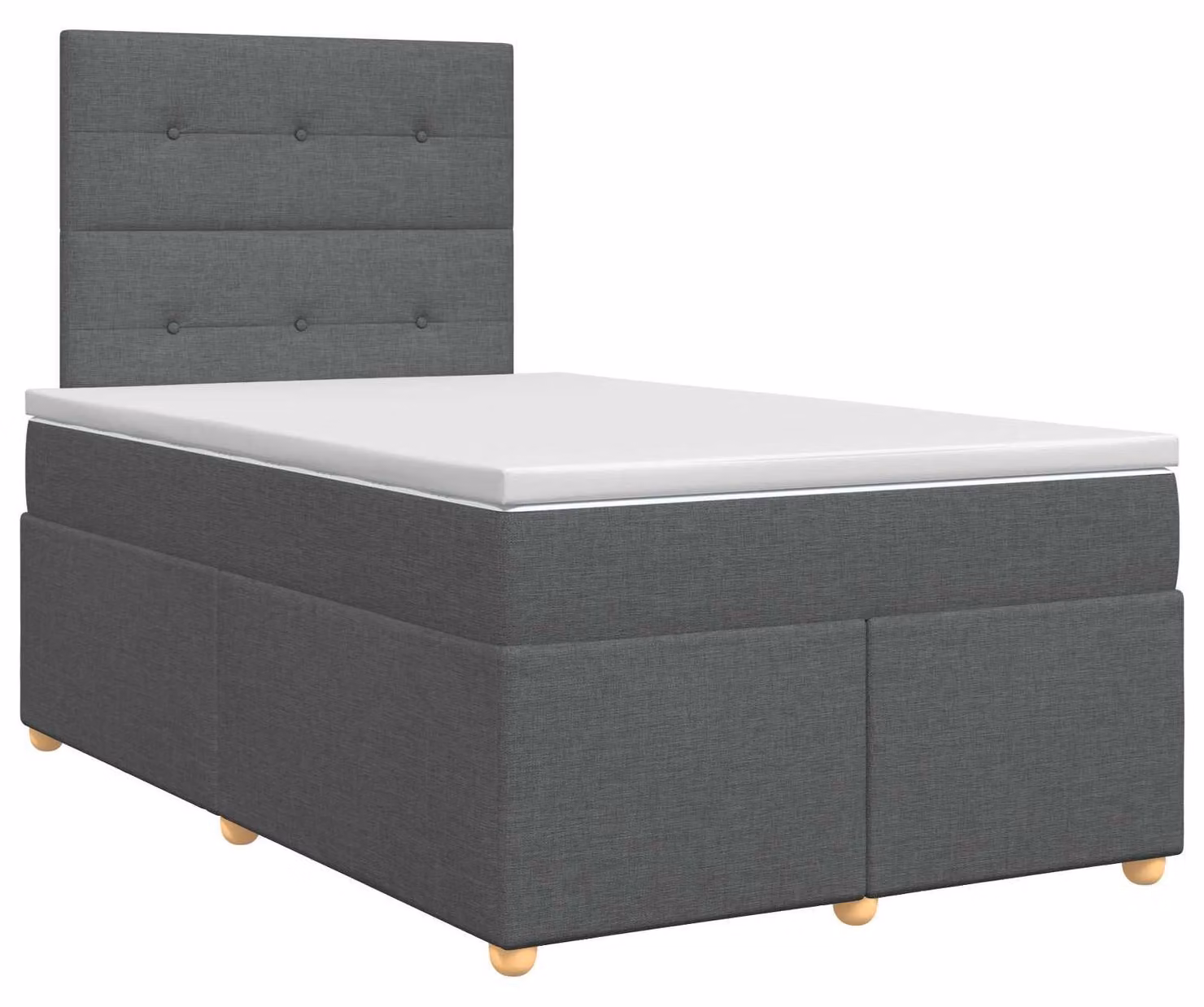 Letto a molle con materasso grigio scuro 120 x 200 cm in tessuto