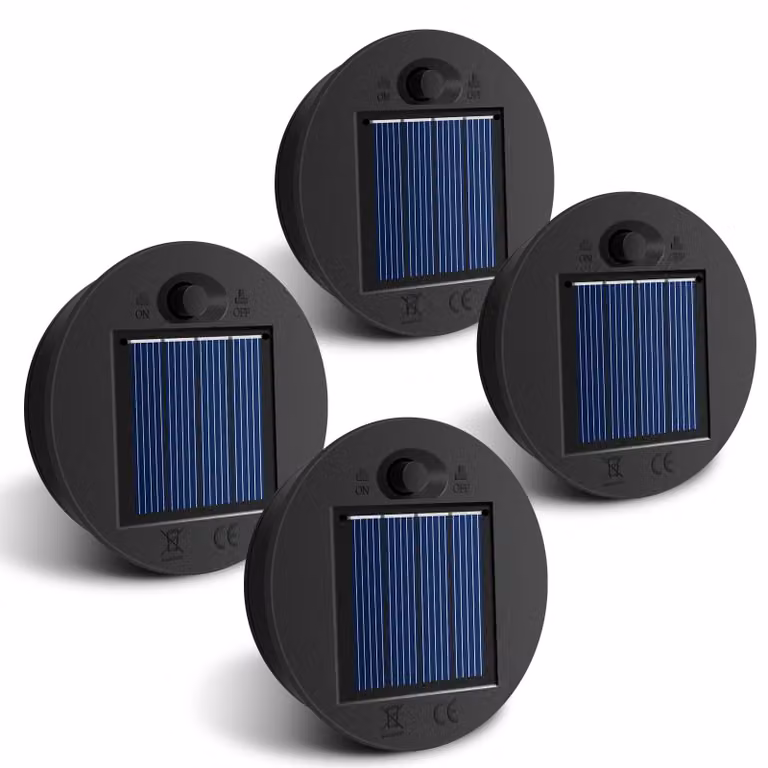 4 coperchi di ricambio per lampade solari, diametro 7 cm, con LED, grado di protezione IP65