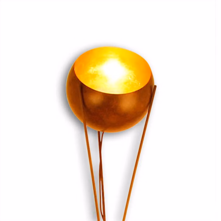 Menzel Lampada da terra SOLO, Marrone / Ruggine, Soggiorno / Sala da pranzo, Metallo, Design, Lampada da terra