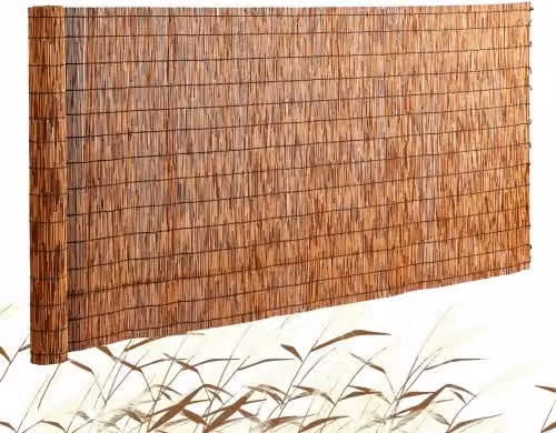 Recinzione in canniccio naturale VEVOR marrone, schermo privacy e frangivista decorativo per giardino e terrazza, L: 5 m, H: 1,7 m