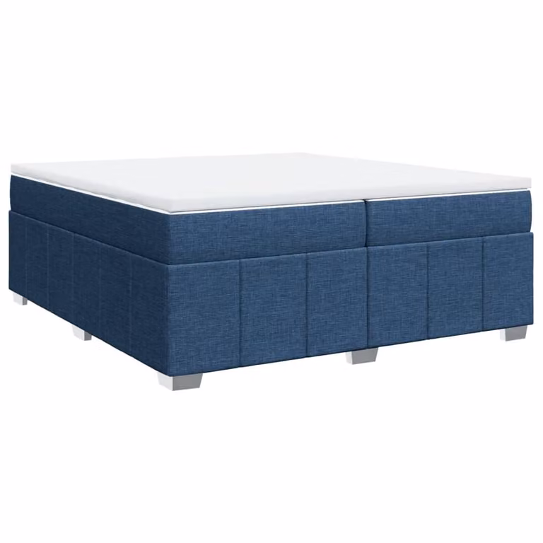 Giroletto a Molle con Materasso Blu 200x200 cm in Tessuto