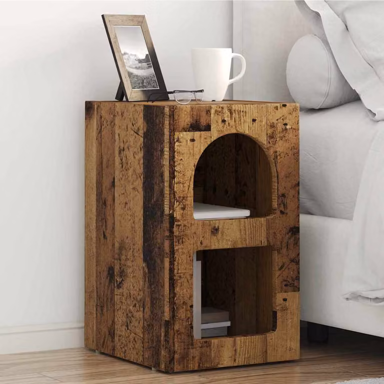 Comodino vidaXL ELST in legno vecchio marrone, L 29,5 cm x P 33,5 cm x H 50 cm