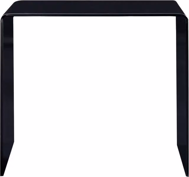 Tavolino da salotto quadrato vidaXL in vetro nero lucido L/P/H: 50 x 50 x 45 cm