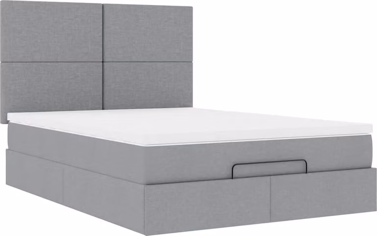 Struttura Letto Pouf con Materasso 140x190 cm in Tessuto