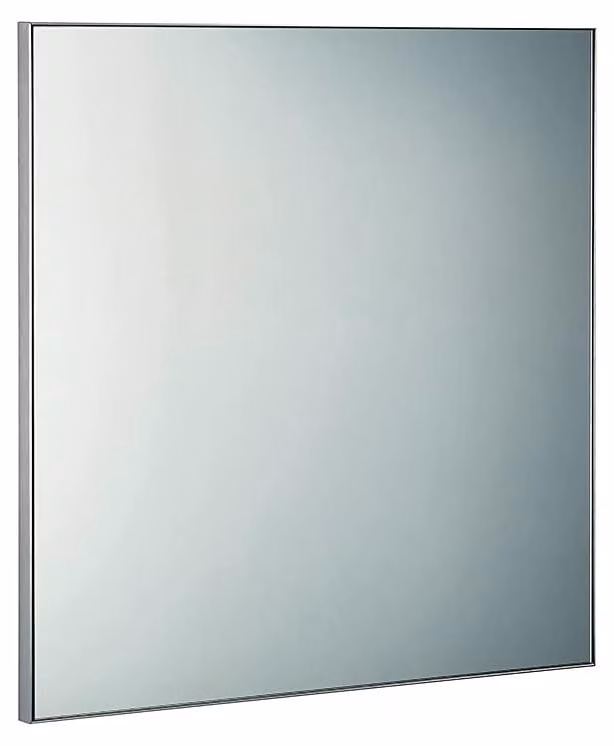 Specchio da bagno rettangolare, dimensioni 70 cm, colore argento, completo di kit di montaggio
