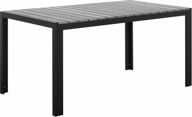 Tavolo da giardino rettangolare moderno BELIANI in alluminio verniciato a polvere grigio e nero resistente ai raggi UV