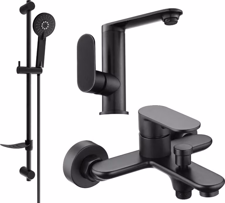 Mexen Milo DF40 set da bagno, nero - 713053DF40-70