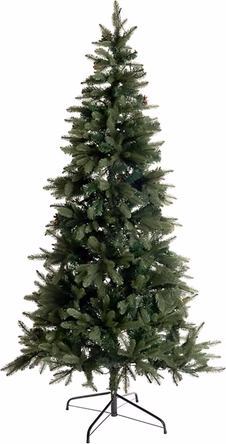 Albero di Natale artificiale verde H 210 cm incl. 370 LED