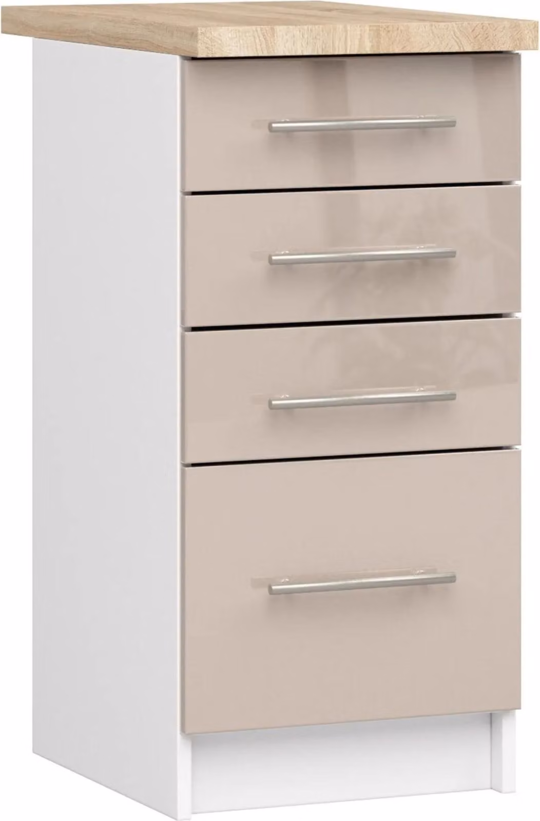 Akord Mobile Da Cucina Oliwia Laccato Lucido Bianco/Cappuccino 40X46X85