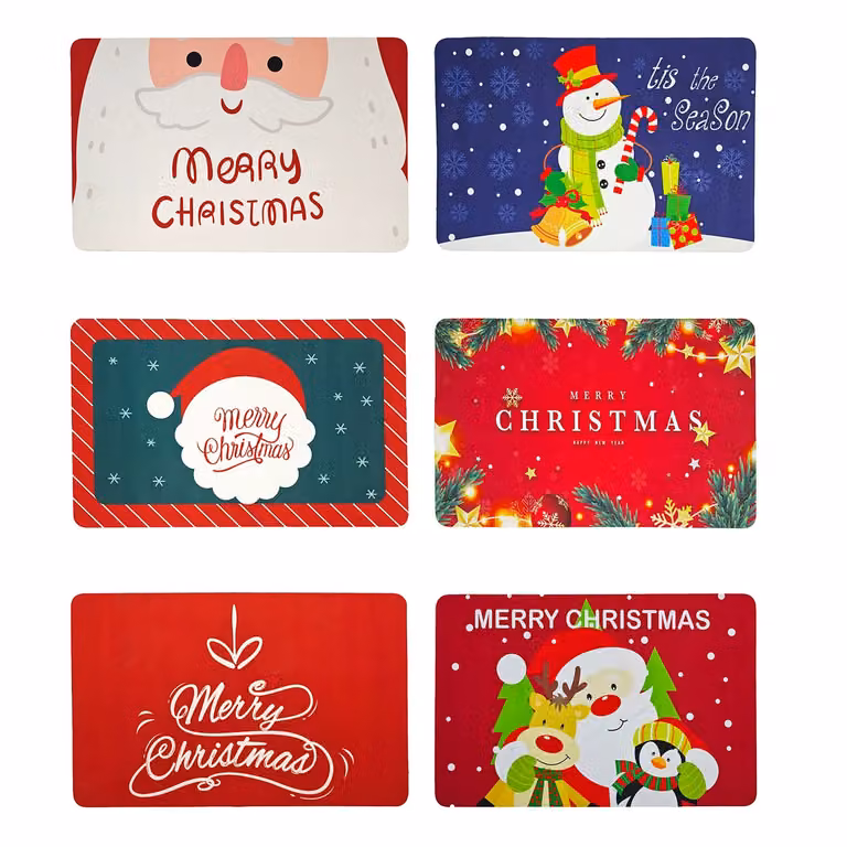 Vestiamo Casa Gran Natale - Tappeto Natalizio Multiuso Antiscivolo Multicolore L: 80 cm, P: 50 cm