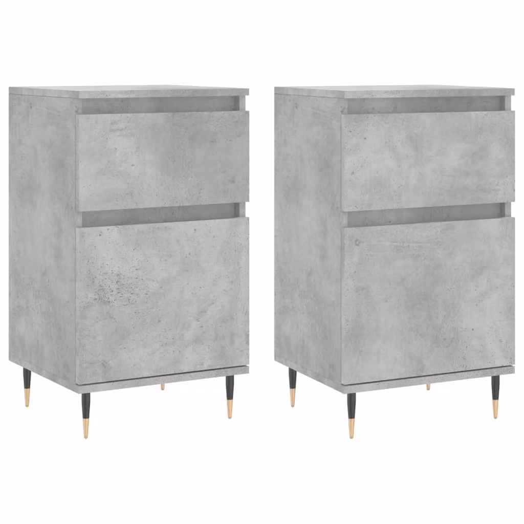 Credenze 2 pz Grigio Cemento 40x35x70 cm in Legno Multistrato