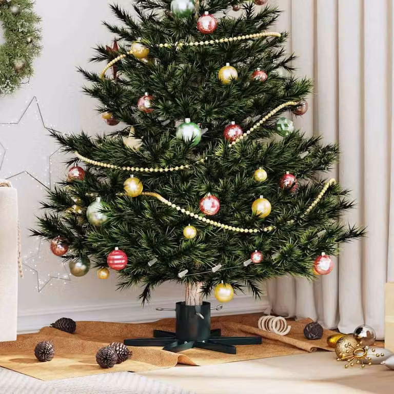 Maison Exclusive - Supporto per albero di Natale, colore verde, 50 x 50 x 15,5 cm, acciaio