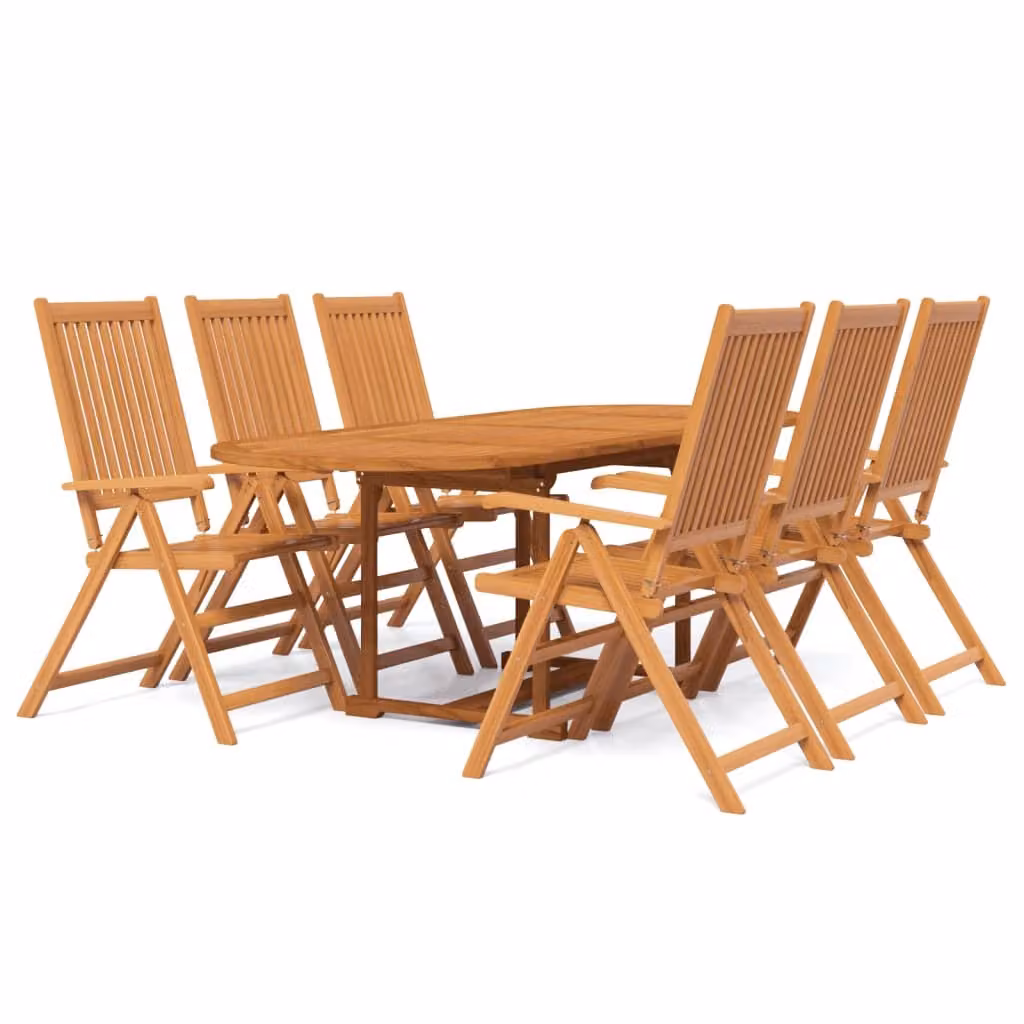 Set Mobili da Pranzo per Giardino 7 pz Legno Massello di Acacia 160-240 cm