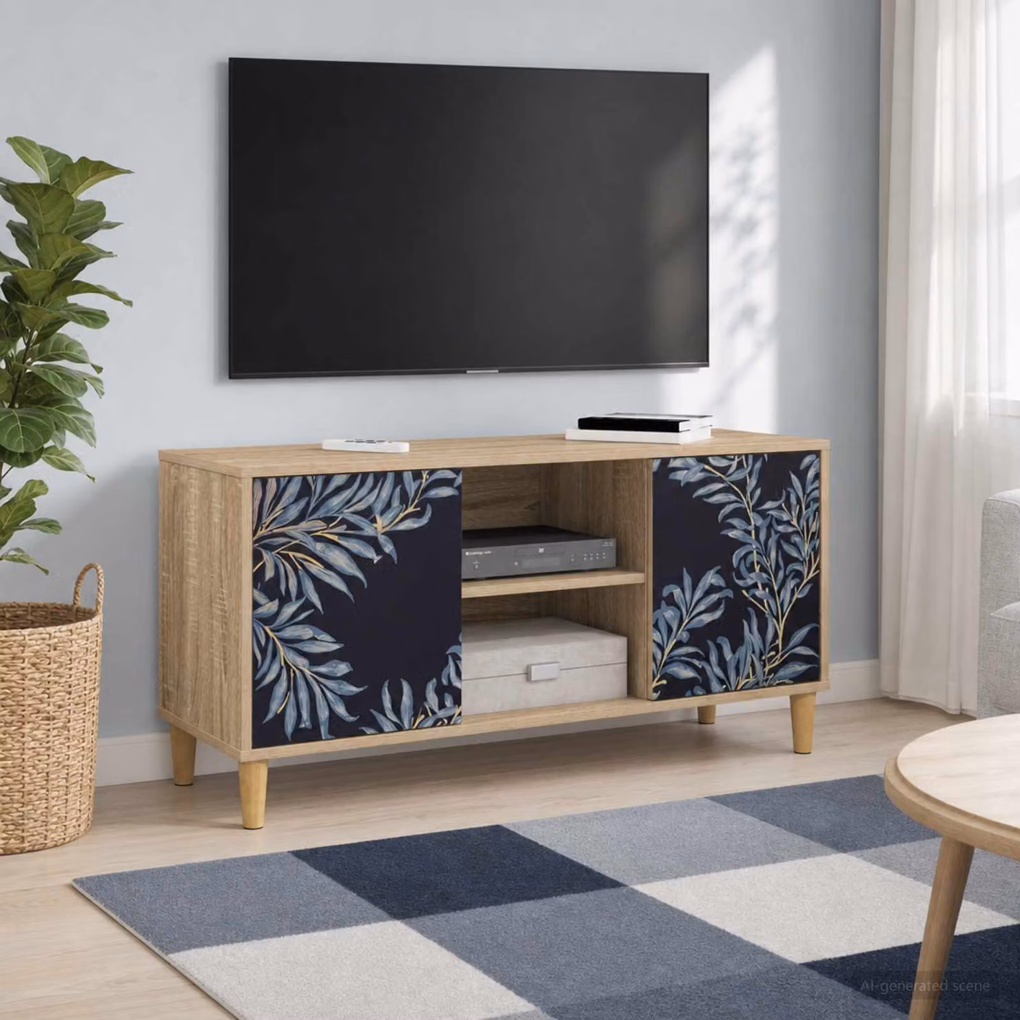 Mobile TV vidaXL DOKKUM in legno ingegnerizzato color Sonoma, L 102 x P 33 x H 50 cm