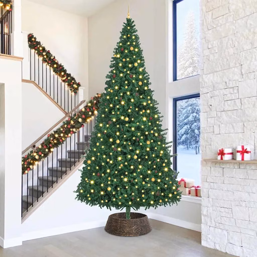 vidaXL Collare per Albero di Natale Rotondo Nero 90 x 90 x 28 cm