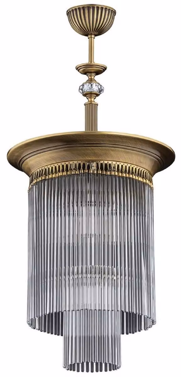 Casa Padrino plafoniera in cristallo barocco ottone con patina Ø 34 x H. 65 cm