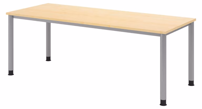 Scrivania bümö Serie H - Finitura: acero, struttura: argento, dimensioni: 200 x 80 cm