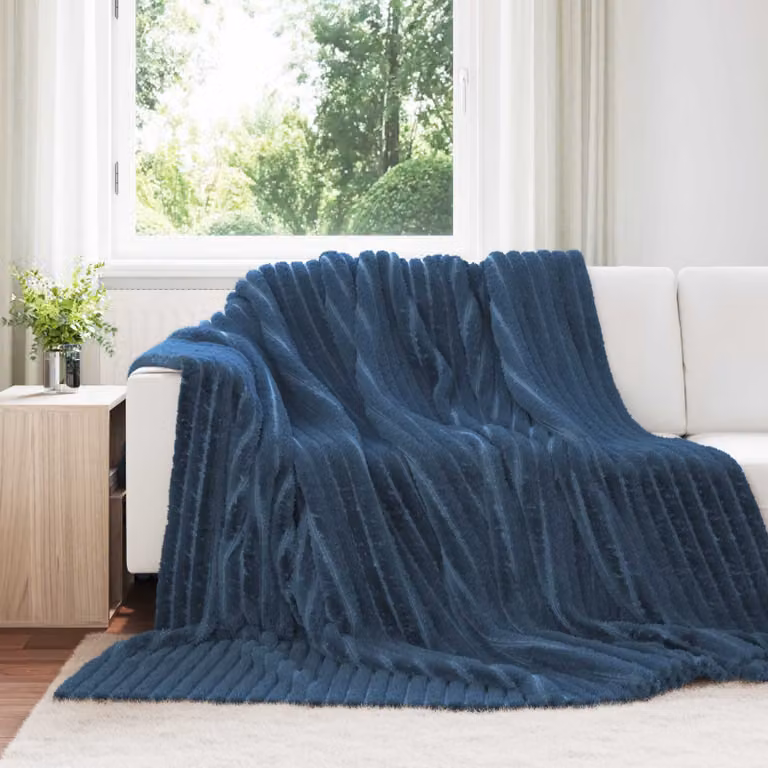Coperta in pile vidaXL blu, L 270 x P 240 cm