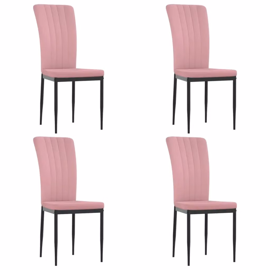 Set di 4 sedie da pranzo vidaXL in velluto rosa per soggiorno e cucina – 2