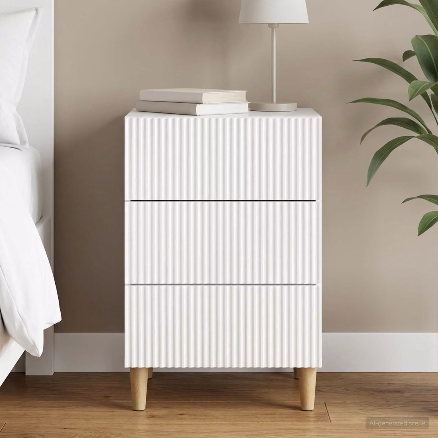 vidaXL Armadio da Notte Moderno Bianco Lucido L: 43 cm, P: 41 cm, H: 66,5 cm