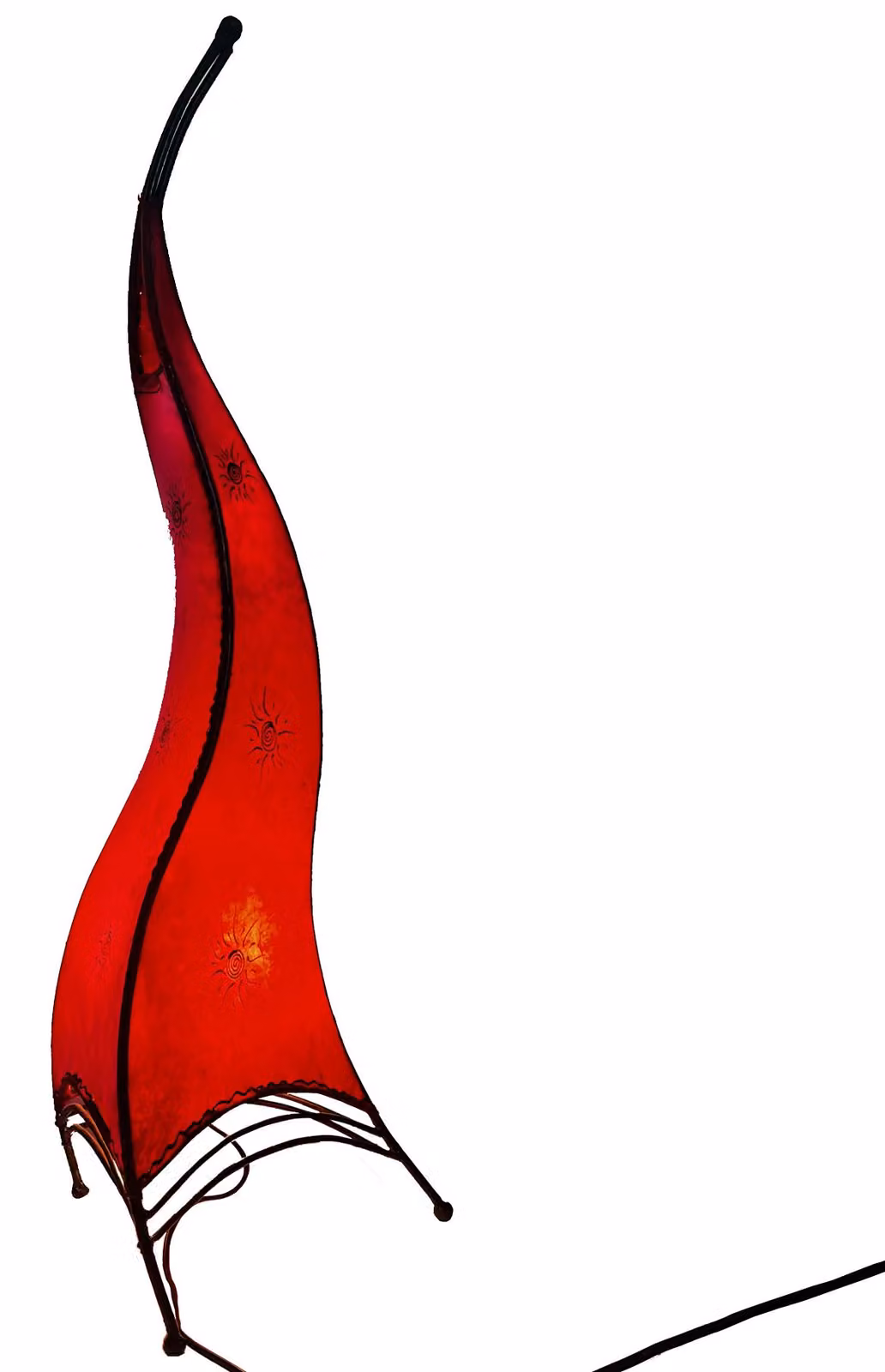 Lampada orientale lampada all'henné lampada marocchina in pelle lampada da tavolo lampada da terra Parigi sole 100 cm, rosso