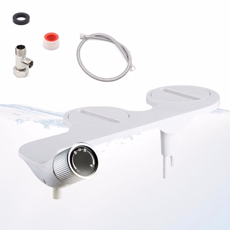 Accessorio per bidet con miscelatore monocomando - Pressione dell'acqua regolabile - Funzione di autopulizia - Adatto per WC con attacco da 136-200 mm - Design ultraleggero da 10 mm - Robusto rivestimento in ABS - WC con doccia