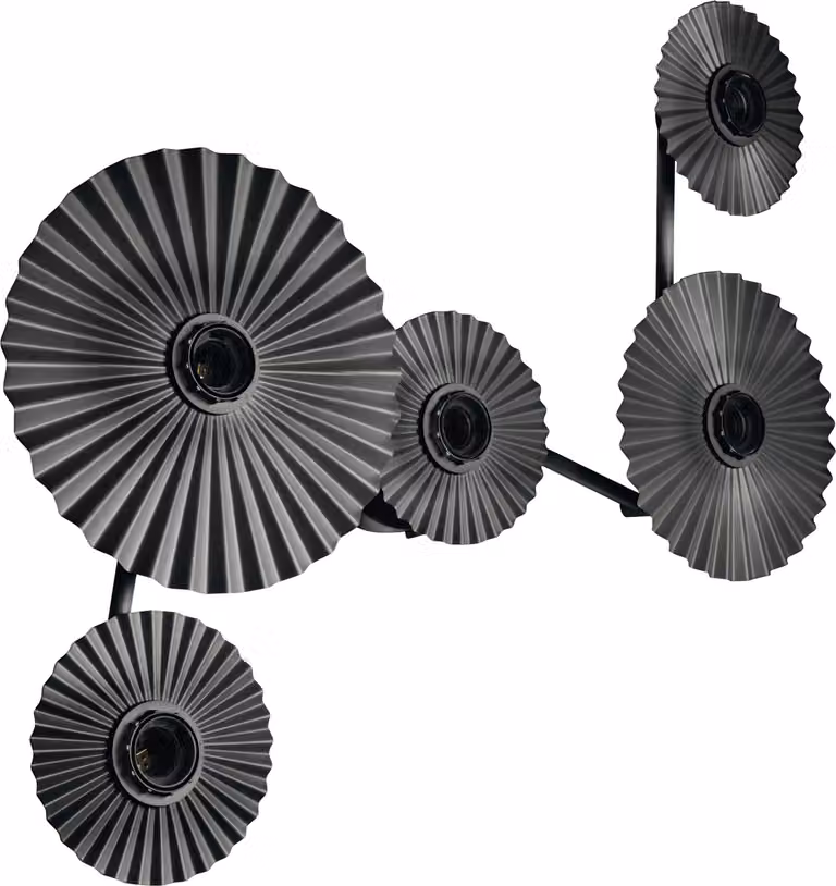 OSRAM DECOR Plisse Applique, 5 attacchi, E27, acciaio, grigio scuro, minimalista, design, paralume