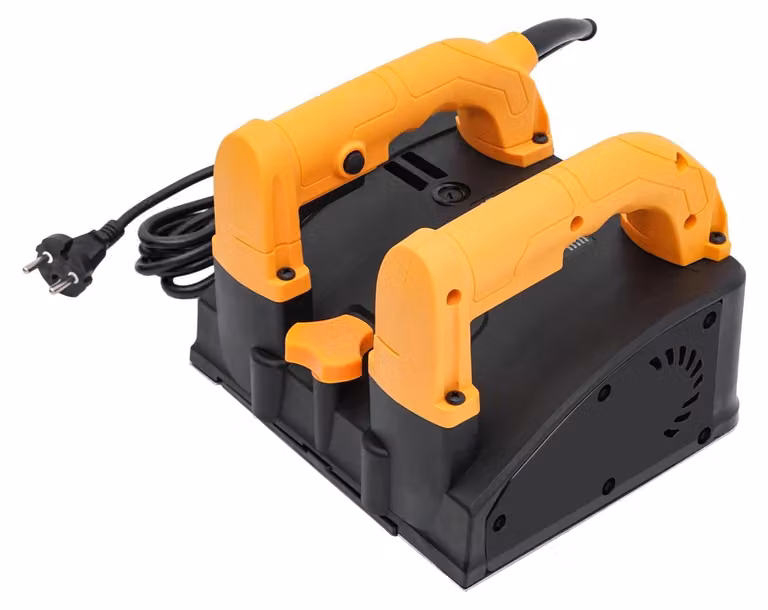 Levigatrice a muro elettrica - 1200W, 220V - Motore in rame puro - 1000–4000 giri/min - Sistema automatico di aspirazione della polvere - 22×20×27,5 cm - Giallo