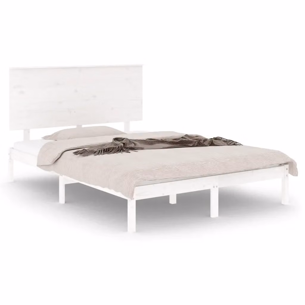 Giroletto vidaXL in legno di pino massello bianco con doghe fisse L/P/H: 205.5 x 120 x 93.5 cm – 2