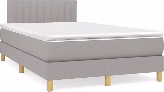 Letto con Materasso a Molle e Illuminazione LED vidaXL in Tessuto Grigio e Bianco L/P/H: 120 x 200 x 88 cm
