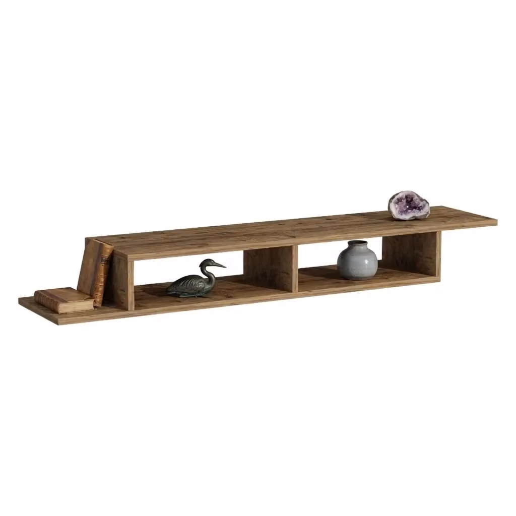 Mobile porta TV Ivrea DMORA con 2 vani, Marrone Rovere, L 120 x P 30 x H 18 cm – 2