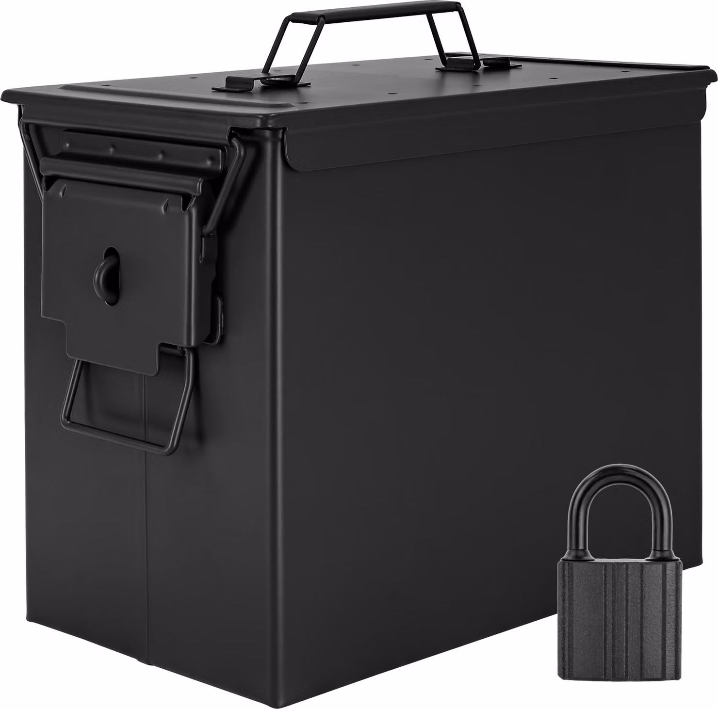 Trucky Scatola portamunizioni in metallo, Con serratura scatola portamunizioni con coperchio, 33 x 19 x 28 cm, colore nero militare
