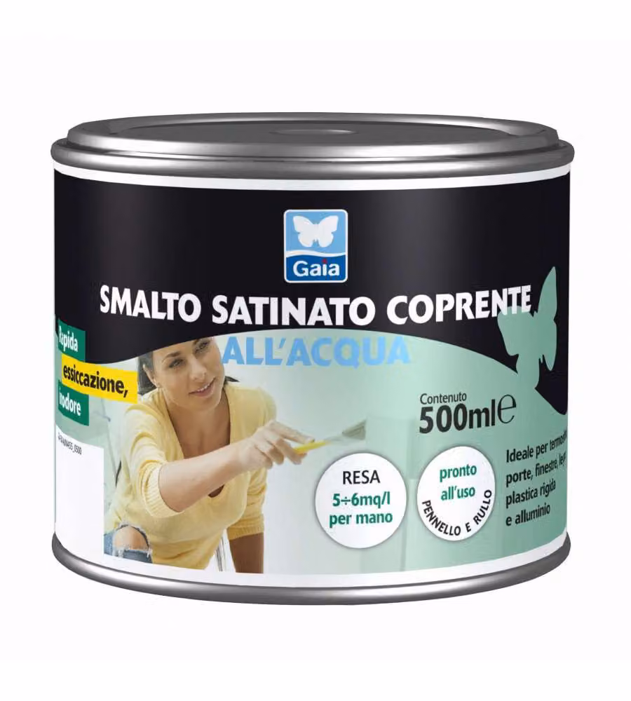 Smalto Acqua Satinato 0,750 Nero Gaia