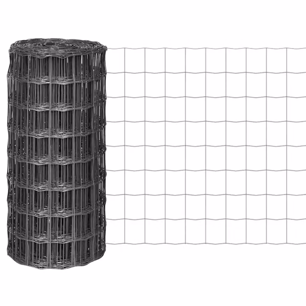 Recinzione Euro in acciaio rivestito in PVC vidaXL Grigia L: 25 m, H: 1,8 m