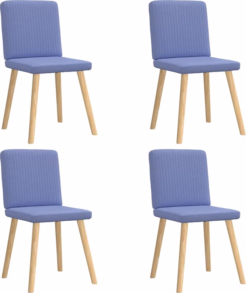 Sedie da Pranzo 4 pz Blu Jeans in Tessuto