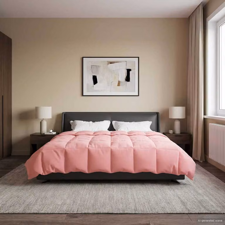 Piumone Completo Annuale 4 Stagioni vidaXL in Microfibra Rosa 200 x 200 cm