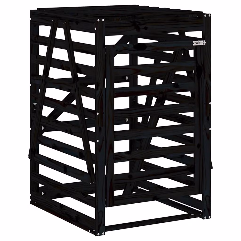 Copribidone vidaXL in Legno Massello di Pino Nero H 128,5 x L 84 x P 90 cm 825104 – 2