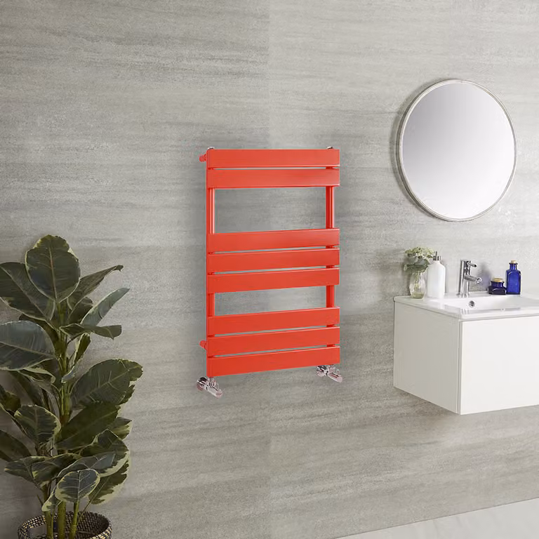 Scaldasalviette HudsonReed in acciaio inossidabile rosso, L: 82,5 cm, H: 60 cm