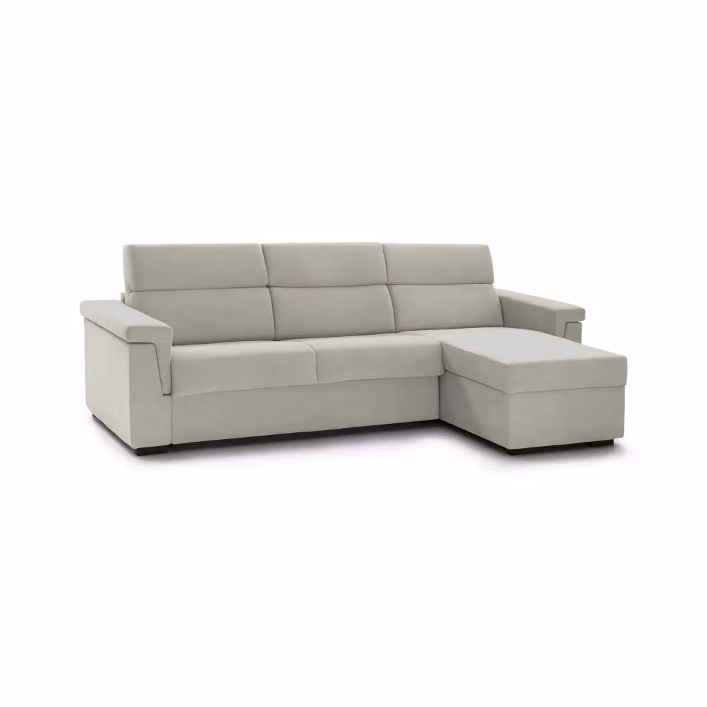 Divano Letto con Penisola Sfoderabile DMORA Made in Italy, L/P/H: 285 x 160 x 13 cm, Beige – 2