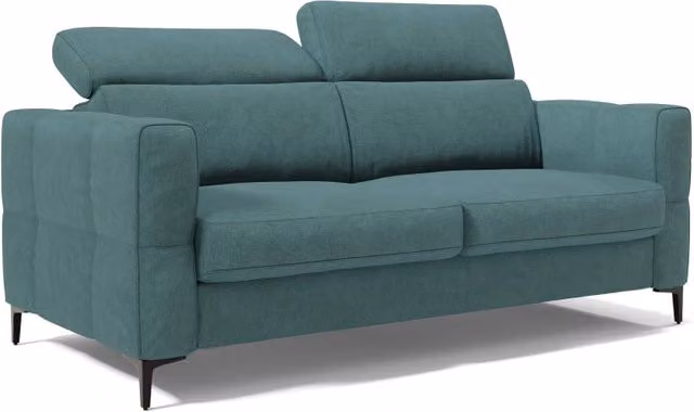 Divano letto Gardenia con poggiatesta reclinabili e rivestimento impermeabile, colore petrolio, L: 218 cm, L/P/H del materasso: 160 x 197 x 18 cm – 1