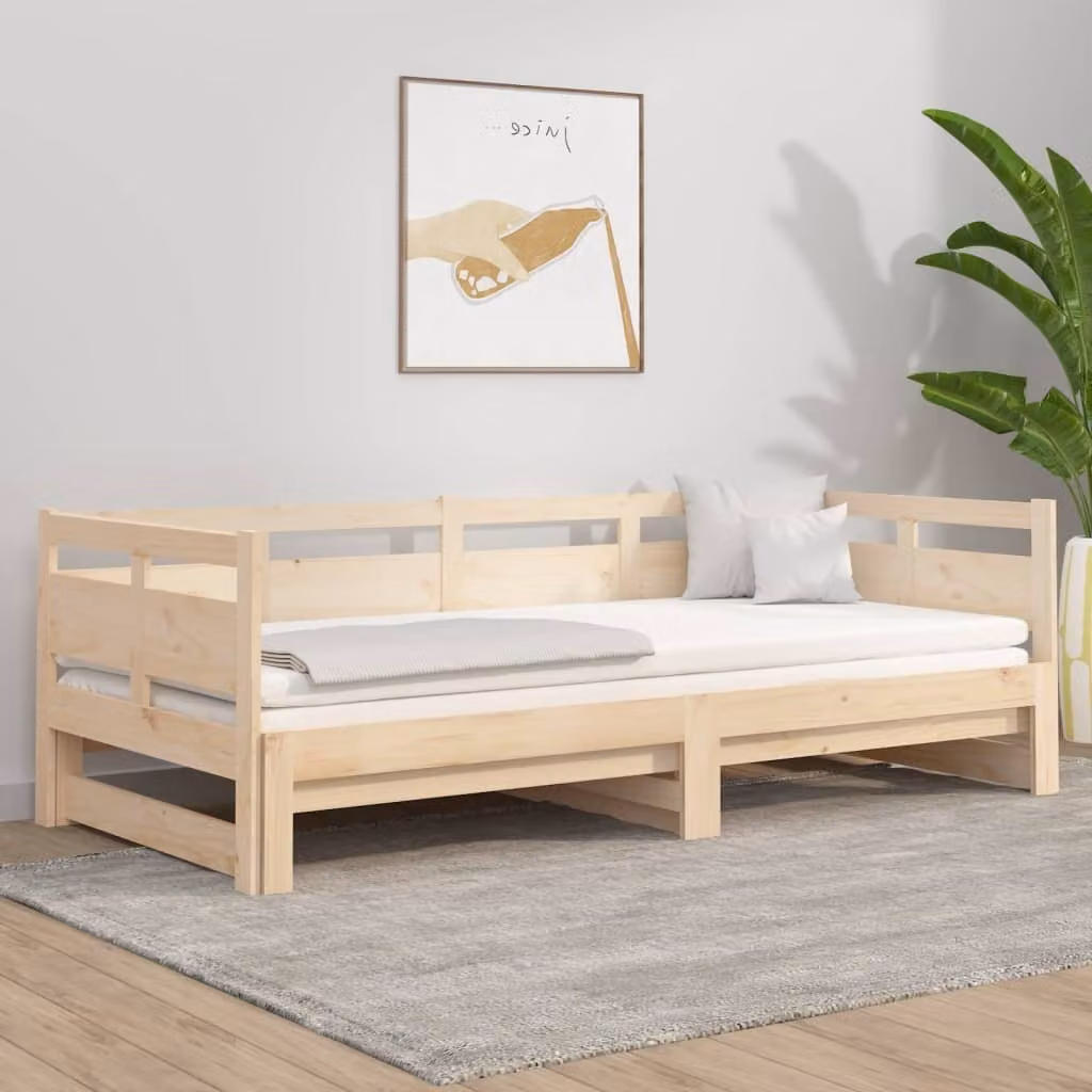 The Living Store letto da giorno allungabile in pino massiccio 2x(90x190) cm