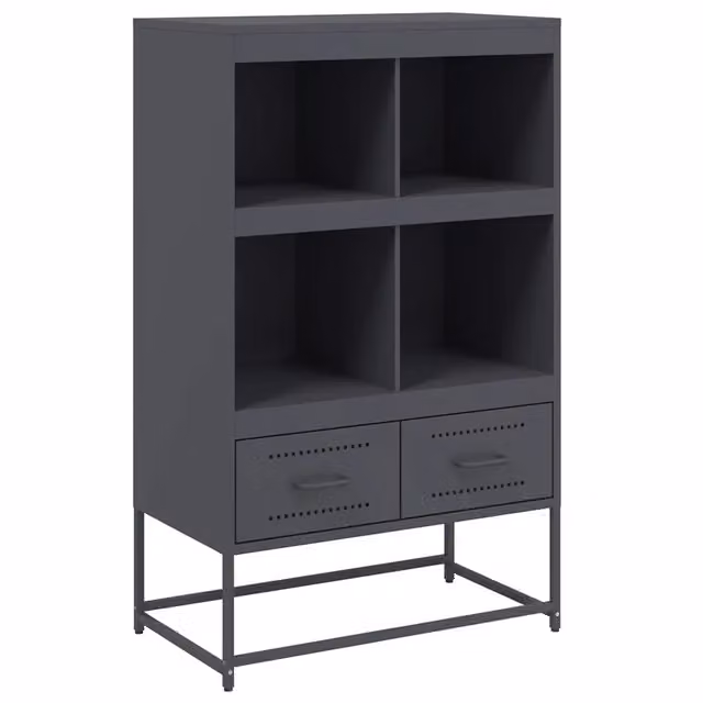 Credenza moderna in metallo antracite opaco per sala da pranzo L: 68 cm, P: 39 cm, H: 111,5 cm