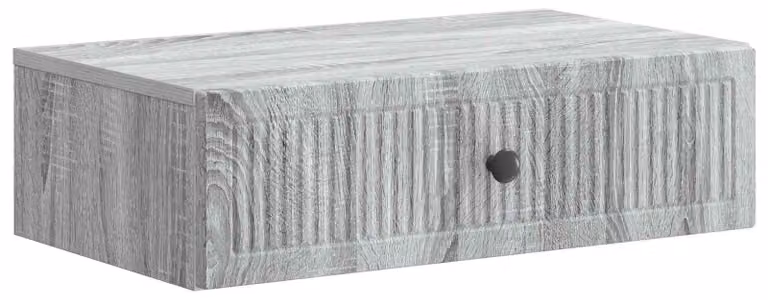 Tavolino da Parete Laterale Grigio Sonoma 59 x 34,5 x 17 cm
